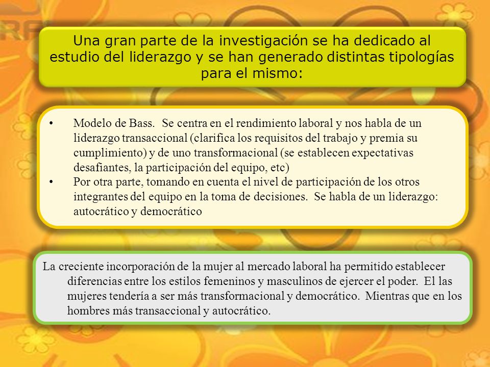 Una gran parte de la investigación se ha dedicado al estudio del liderazgo y se han generado distintas tipologías para el mismo: