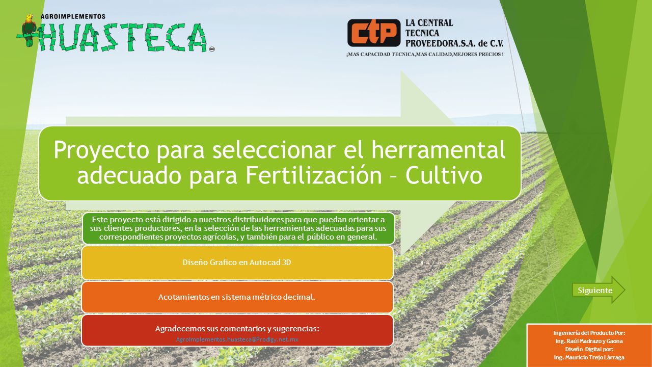Proyecto para seleccionar el herramental adecuado para Fertilización – Cultivo