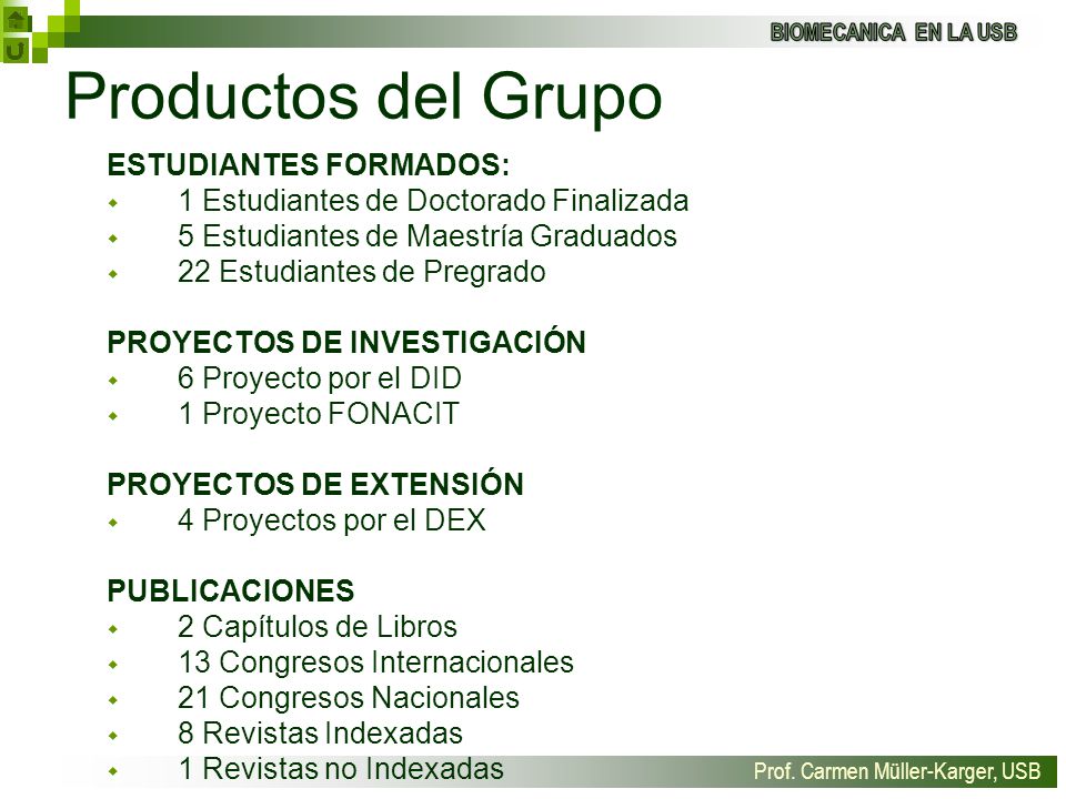 Productos del Grupo ESTUDIANTES FORMADOS: