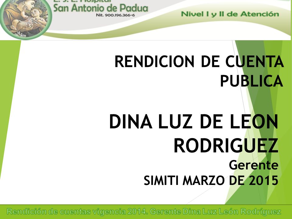 DINA LUZ DE LEON RODRIGUEZ Gerente SIMITI MARZO DE 2015
