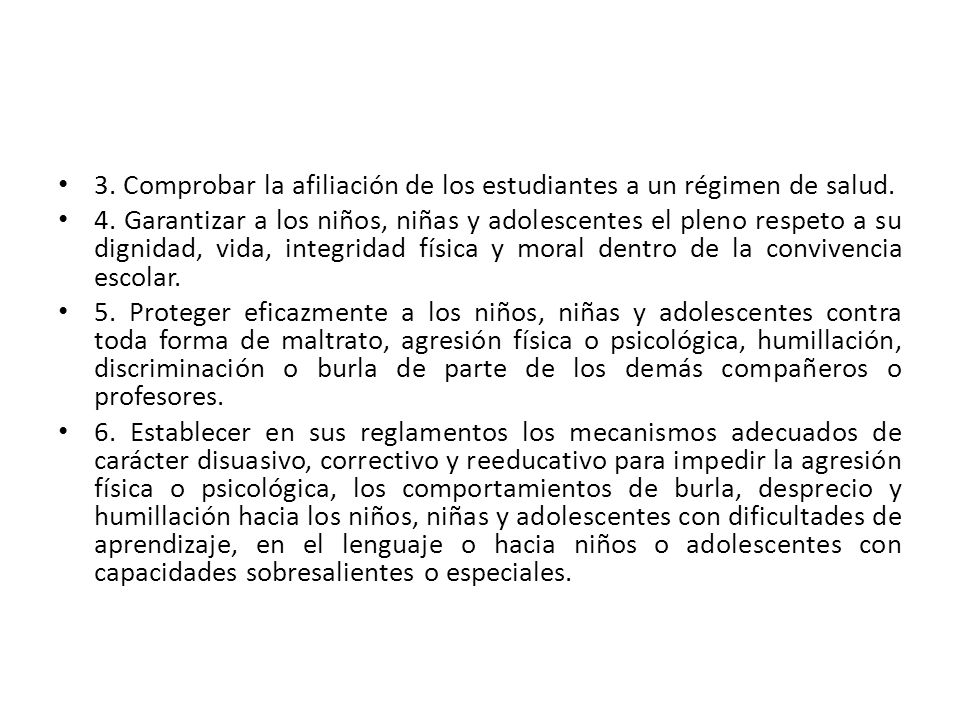 3. Comprobar la afiliación de los estudiantes a un régimen de salud.