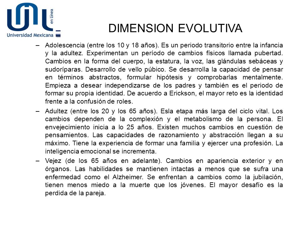 DIMENSION EVOLUTIVA