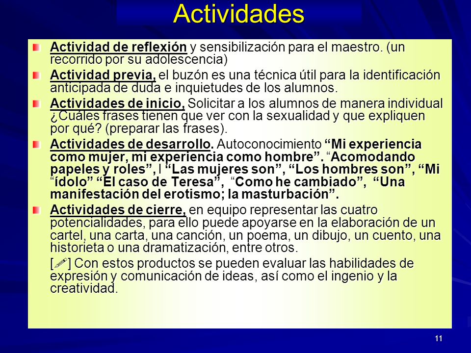 Actividades Actividad de reflexión y sensibilización para el maestro. (un recorrido por su adolescencia)