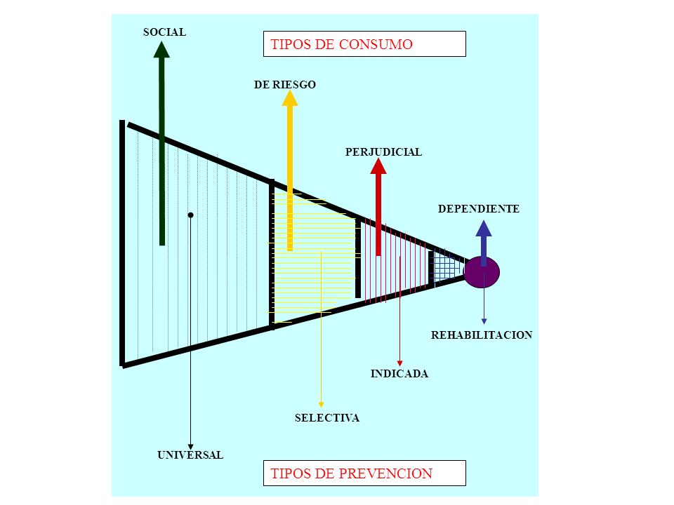 TIPOS DE CONSUMO TIPOS DE PREVENCION SOCIAL DE RIESGO PERJUDICIAL