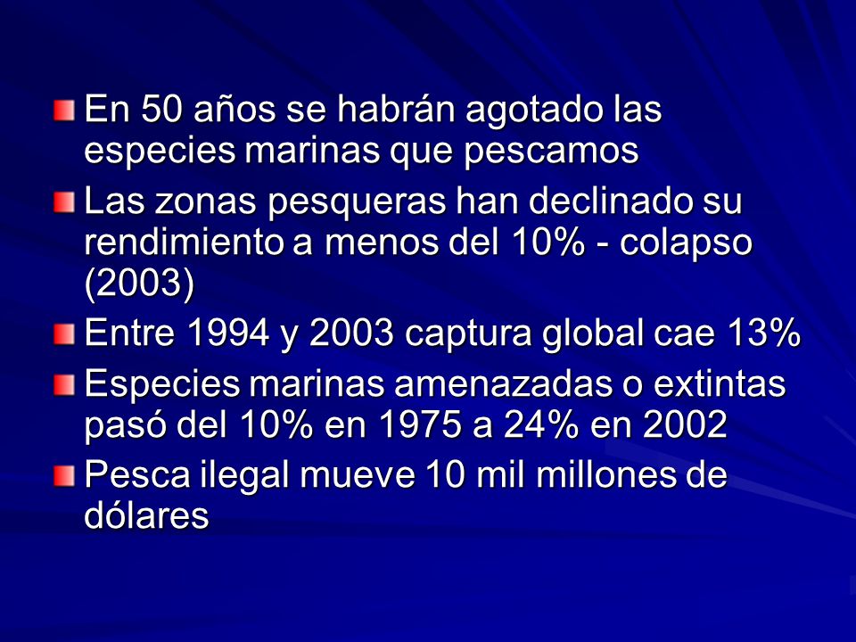 En 50 años se habrán agotado las especies marinas que pescamos