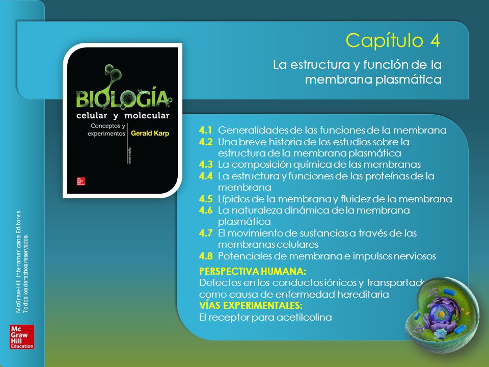 Capítulo 4 La estructura y función de la membrana plasmática