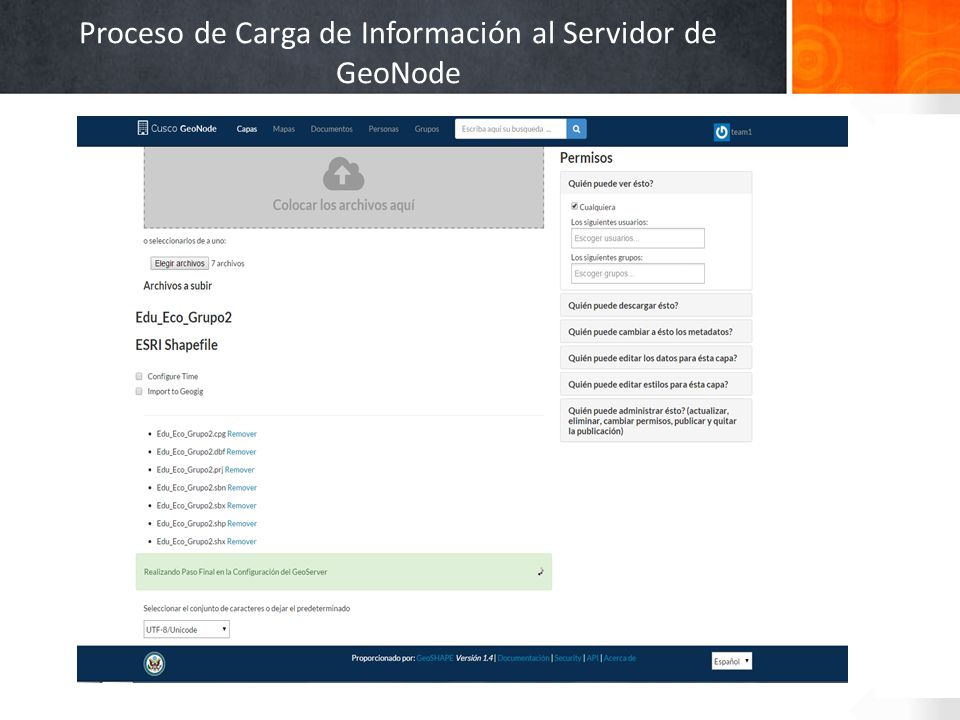 Proceso de Carga de Información al Servidor de GeoNode
