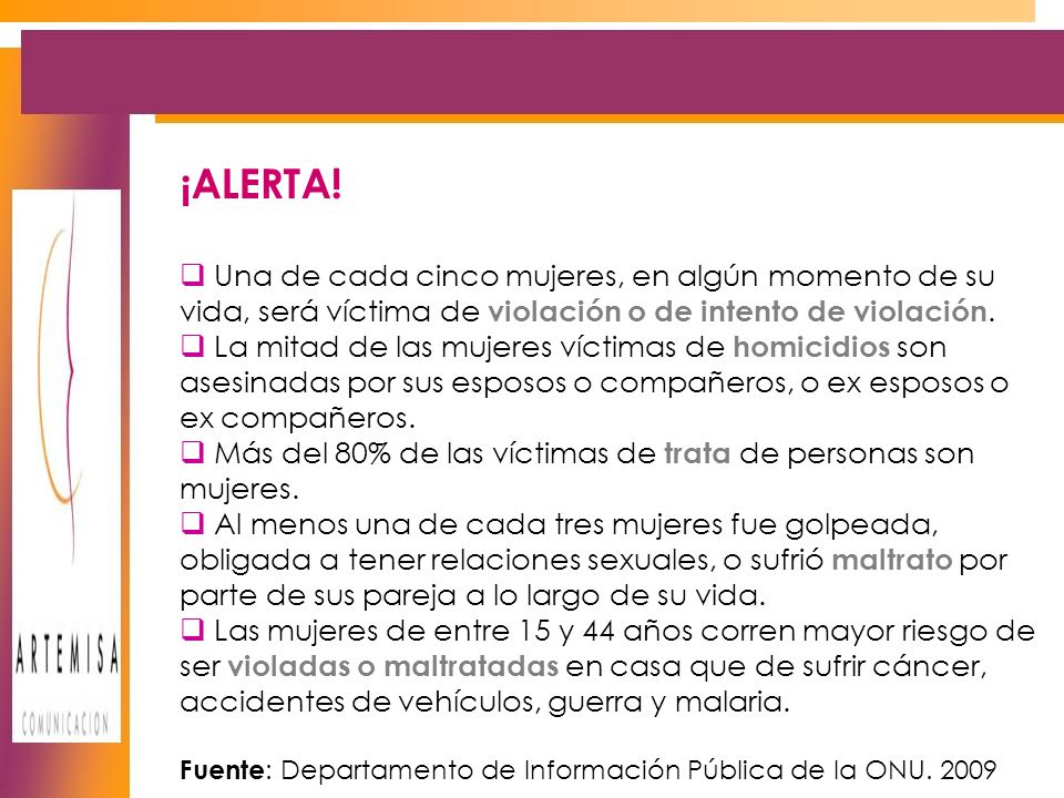 ¡ALERTA! Una de cada cinco mujeres, en algún momento de su