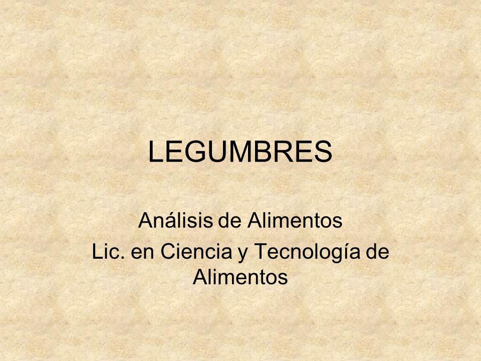 Análisis de Alimentos Lic. en Ciencia y Tecnología de Alimentos