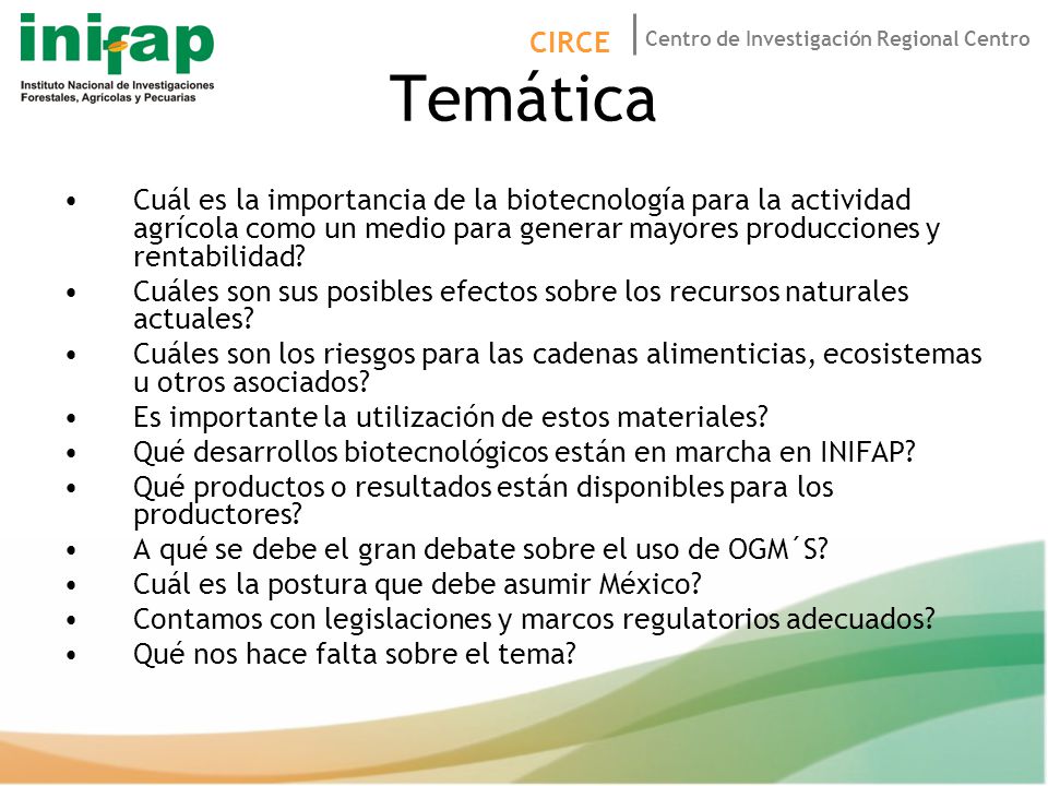 Temática Cuál es la importancia de la biotecnología para la actividad agrícola como un medio para generar mayores producciones y rentabilidad