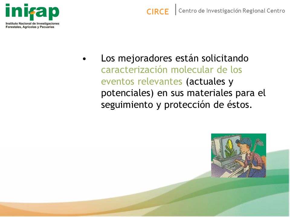 Los mejoradores están solicitando caracterización molecular de los eventos relevantes (actuales y potenciales) en sus materiales para el seguimiento y protección de éstos.