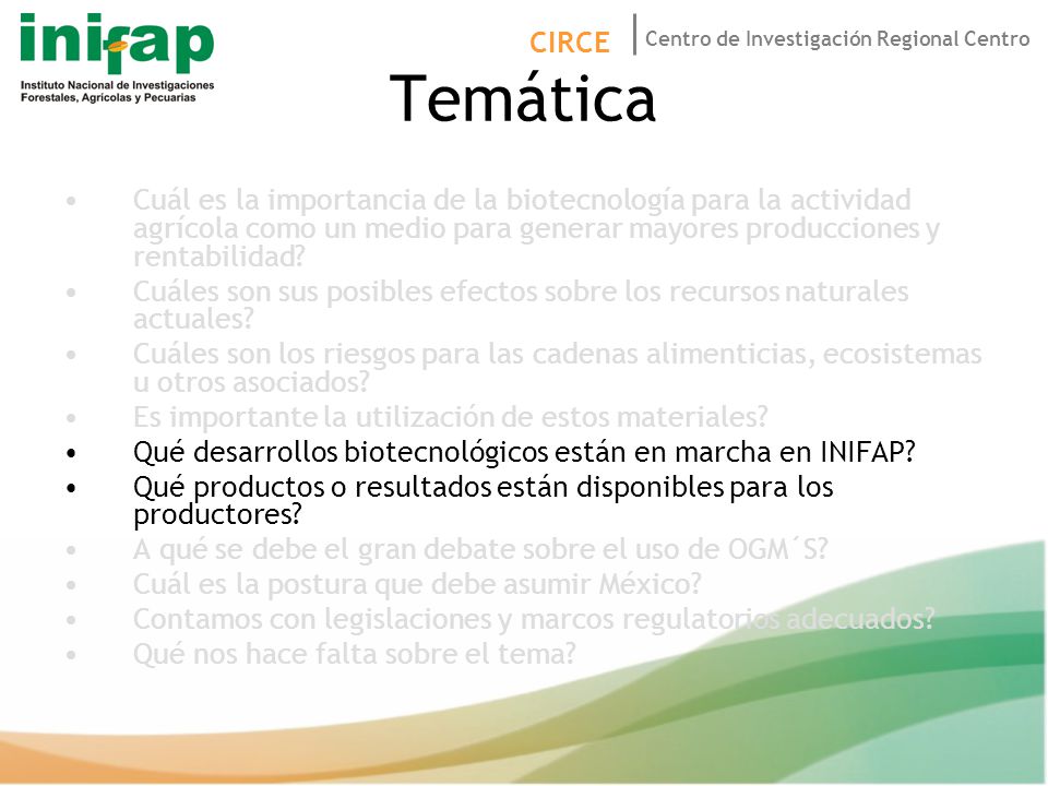 Temática Cuál es la importancia de la biotecnología para la actividad agrícola como un medio para generar mayores producciones y rentabilidad