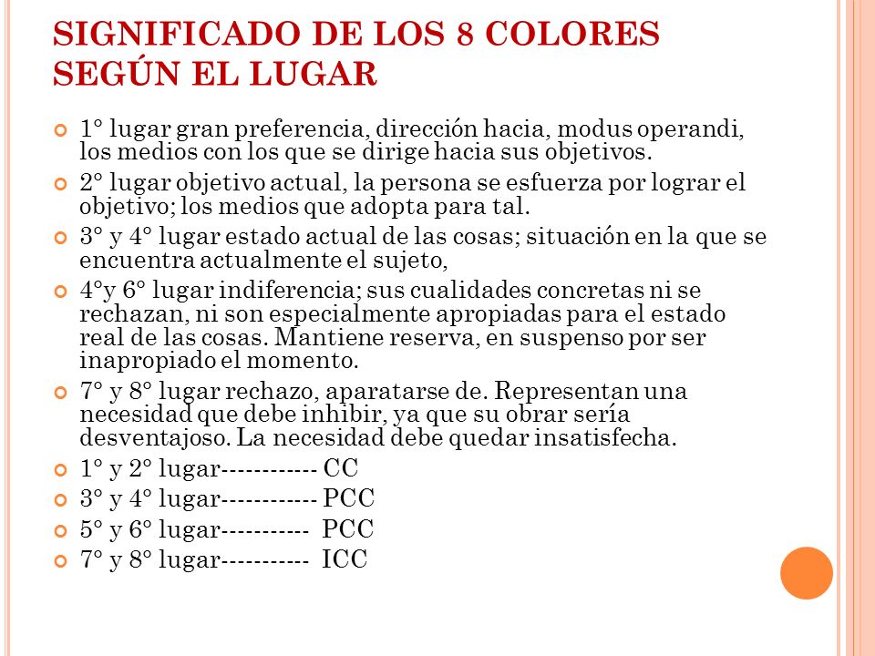 SIGNIFICADO DE LOS 8 COLORES SEGÚN EL LUGAR