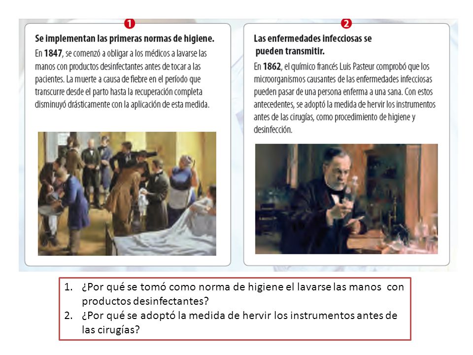 ¿Por qué se tomó como norma de higiene el lavarse las manos con productos desinfectantes