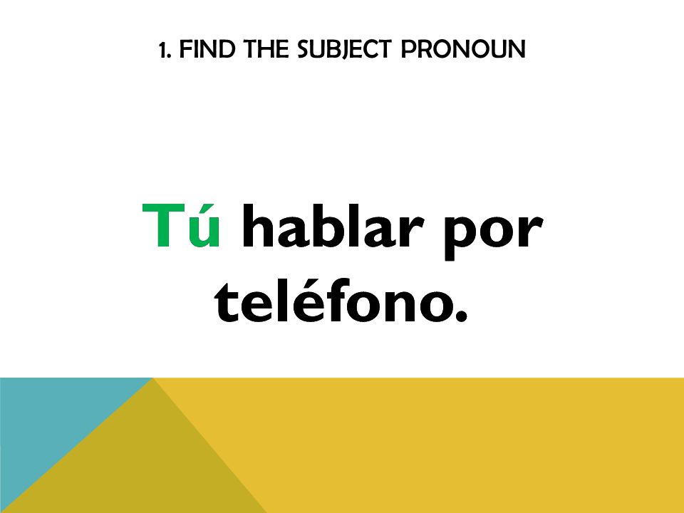 1. Find the subject pronoun