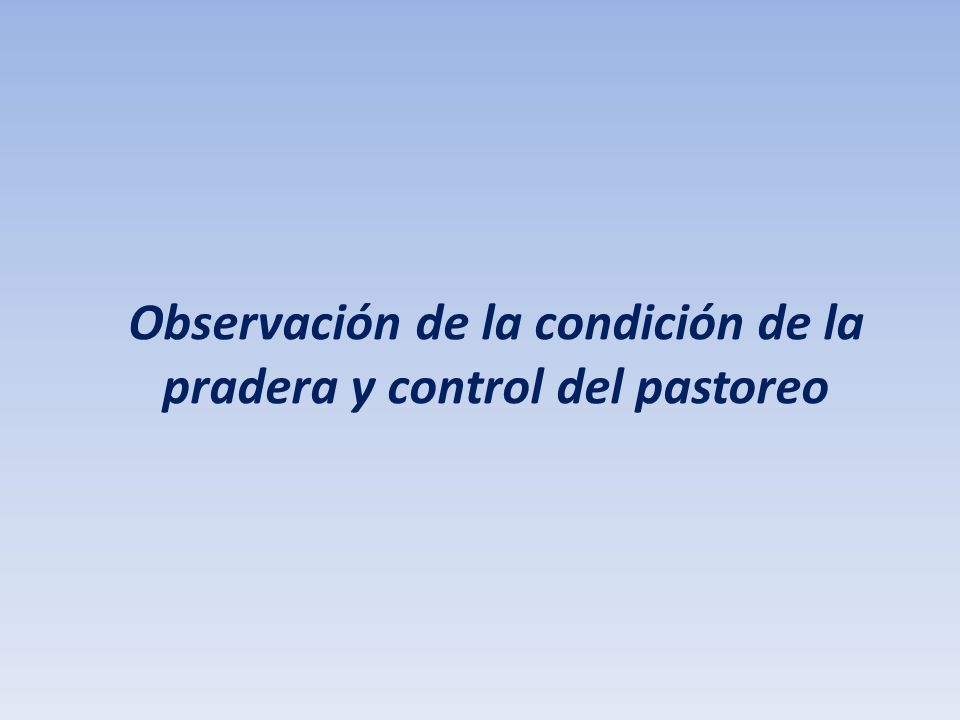 Observación de la condición de la pradera y control del pastoreo