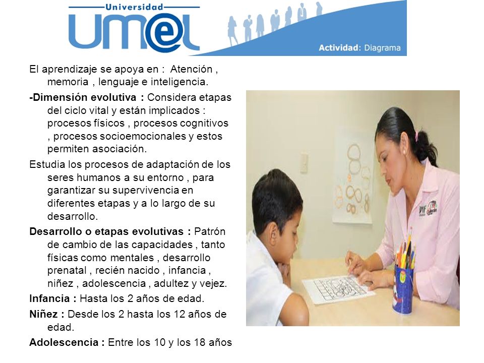 El aprendizaje se apoya en : Atención , memoria , lenguaje e inteligencia.