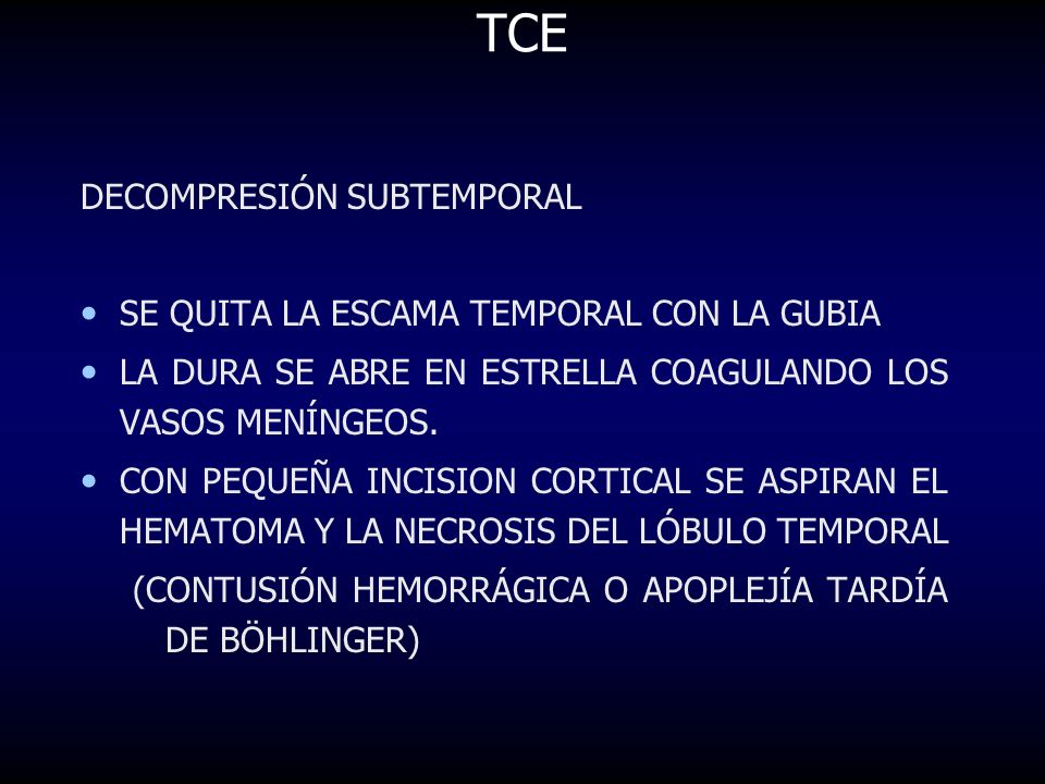 TCE DECOMPRESIÓN SUBTEMPORAL SE QUITA LA ESCAMA TEMPORAL CON LA GUBIA