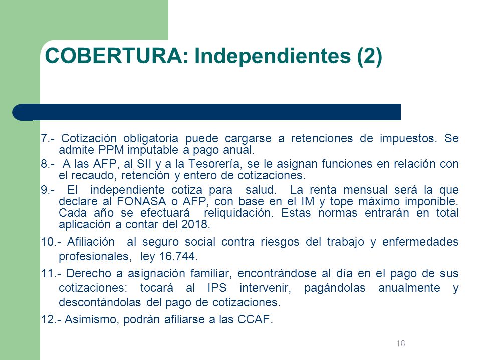 COBERTURA: Independientes (2)