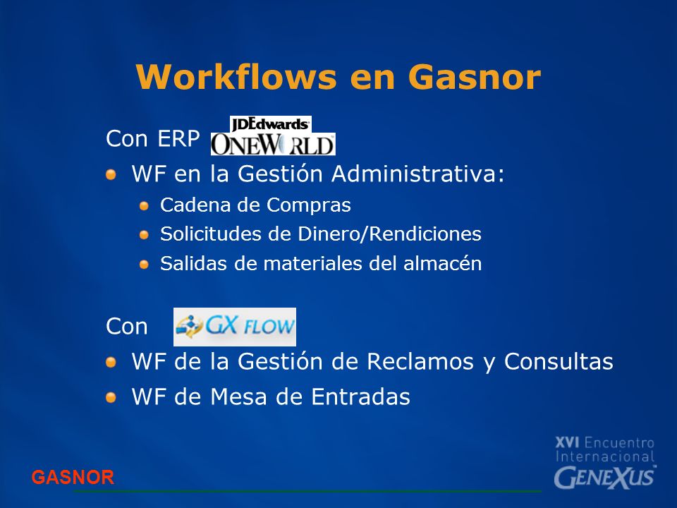 Workflows en Gasnor Con ERP WF en la Gestión Administrativa: Con