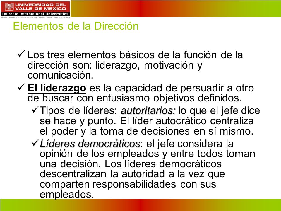 Elementos de la Dirección