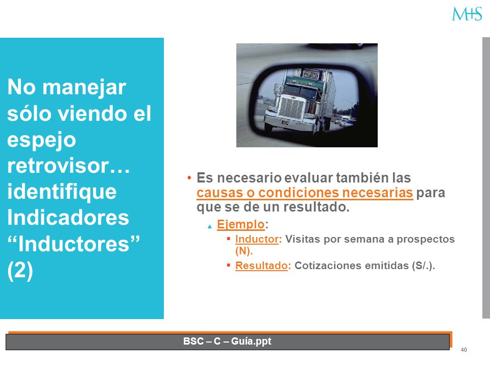 No manejar sólo viendo el espejo retrovisor… identifique Indicadores Inductores (2)