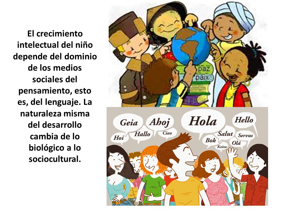 El crecimiento intelectual del niño depende del dominio de los medios sociales del pensamiento, esto es, del lenguaje.