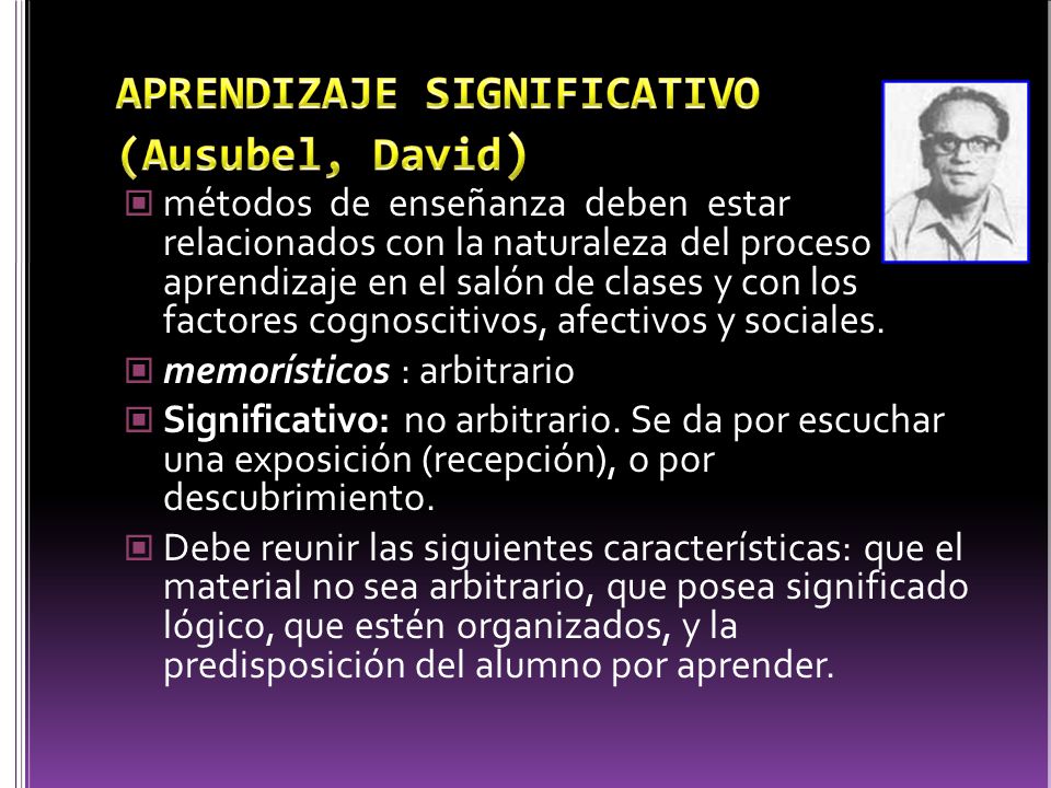 APRENDIZAJE SIGNIFICATIVO (Ausubel, David)