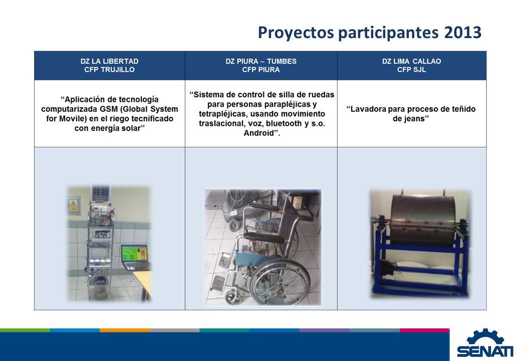 Proyectos participantes 2013