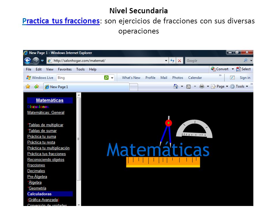 Nivel Secundaria Practica tus fracciones: son ejercicios de fracciones con sus diversas operaciones
