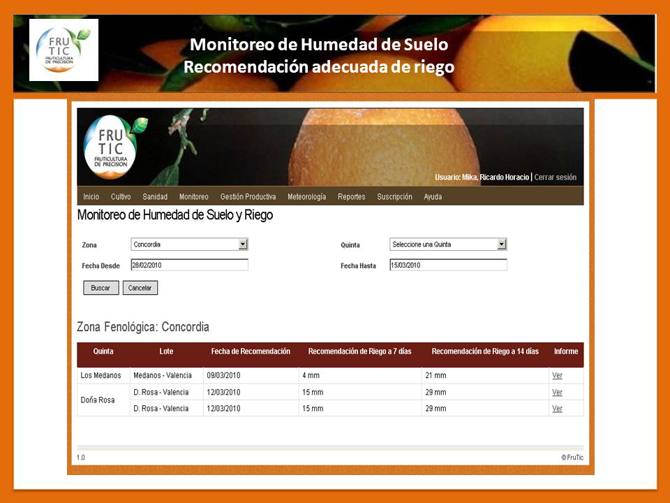 Monitoreo de Humedad de Suelo Recomendación adecuada de riego