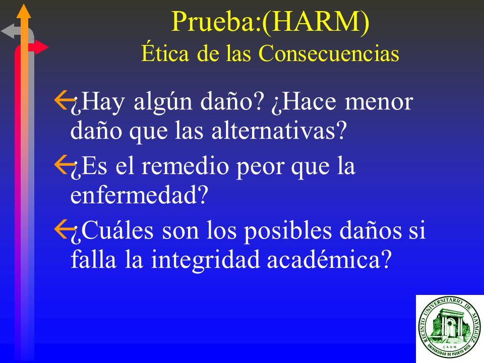 Prueba:(HARM) Ética de las Consecuencias