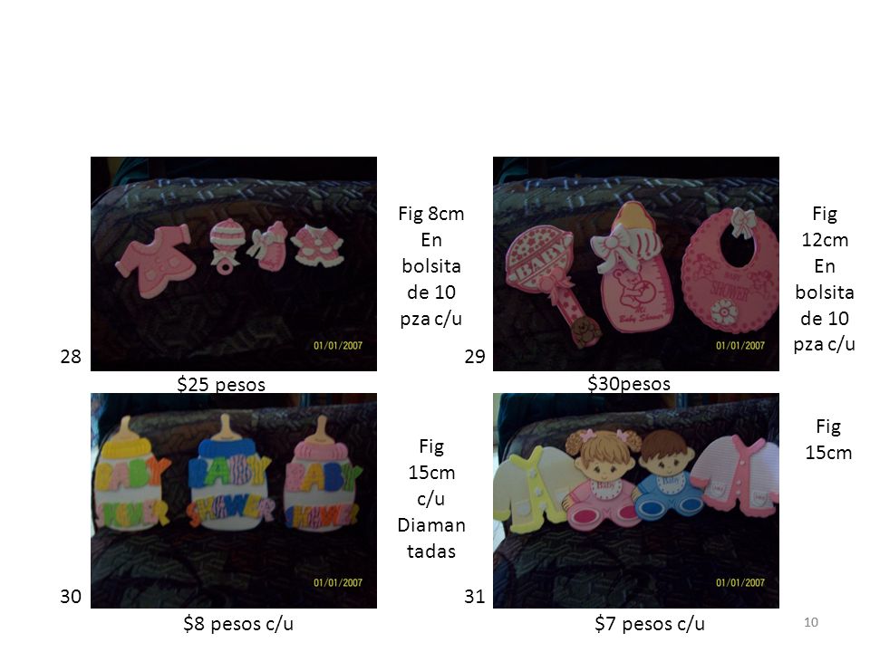 Fig 8cm En bolsita de 10 pza c/u Fig 12cm En bolsita de 10 pza c/u 28
