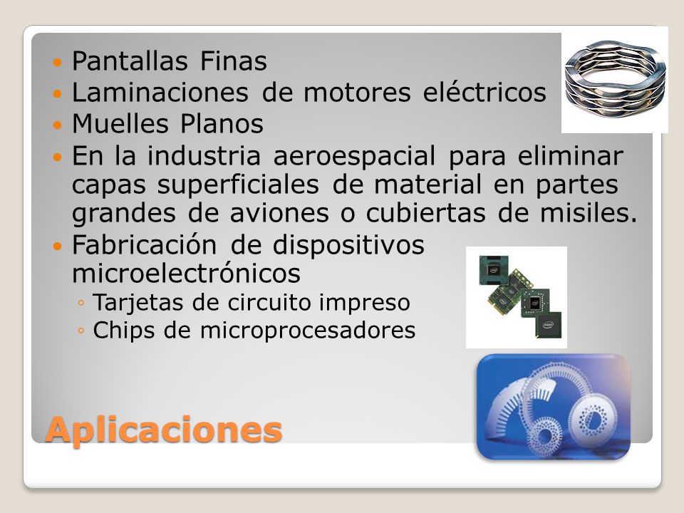 Aplicaciones Pantallas Finas Laminaciones de motores eléctricos