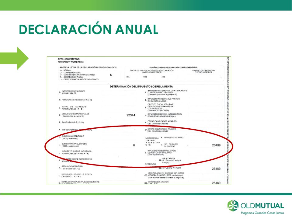 DECLARACIÓN ANUAL