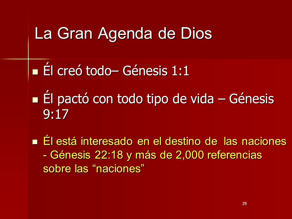 La Gran Agenda de Dios Él creó todo– Génesis 1:1