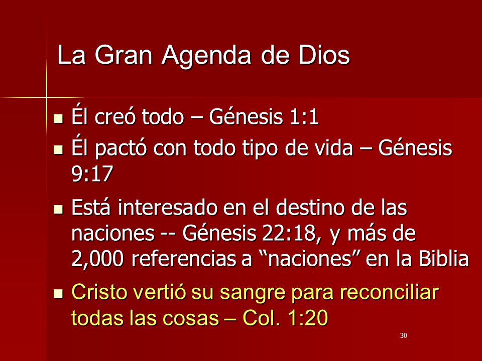 La Gran Agenda de Dios Él creó todo – Génesis 1:1