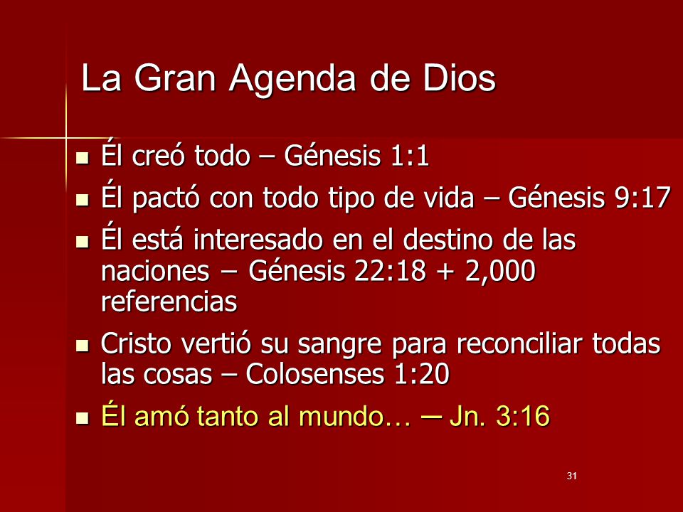 La Gran Agenda de Dios Él creó todo – Génesis 1:1