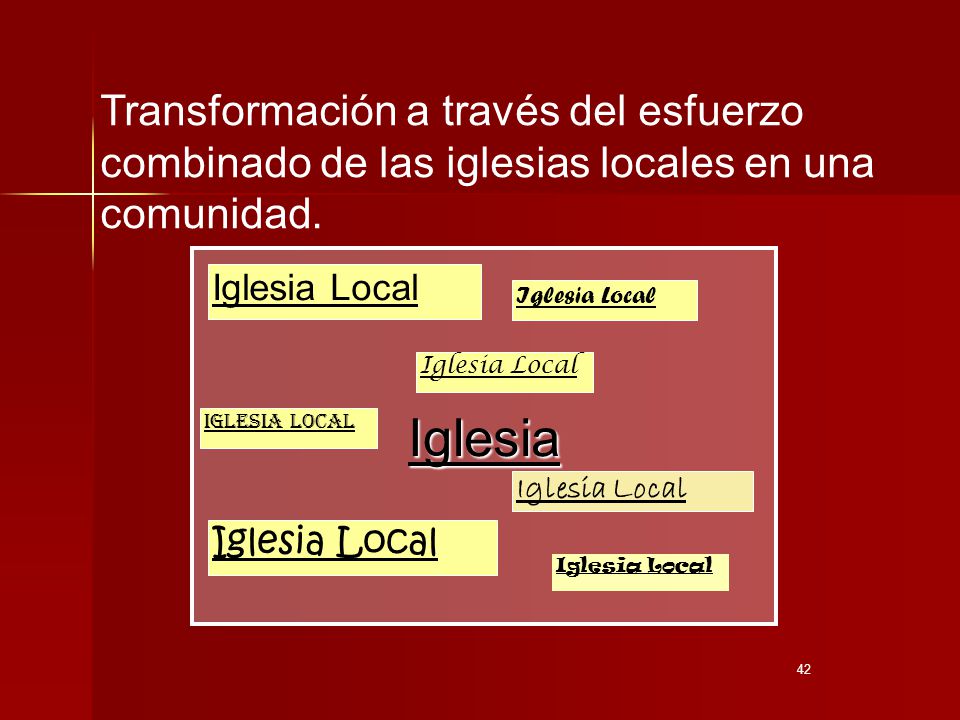 Transformación a través del esfuerzo combinado de las iglesias locales en una comunidad.