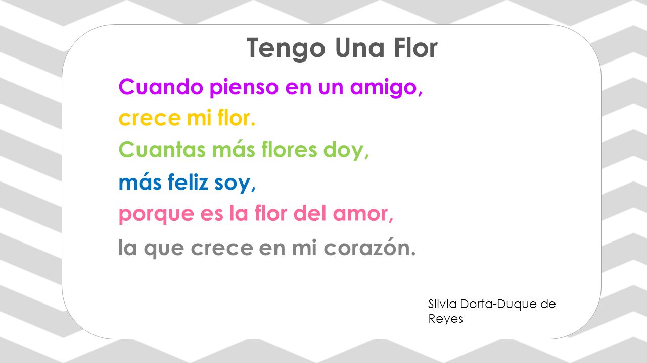 Tengo Una Flor Cuando pienso en un amigo, crece mi flor.