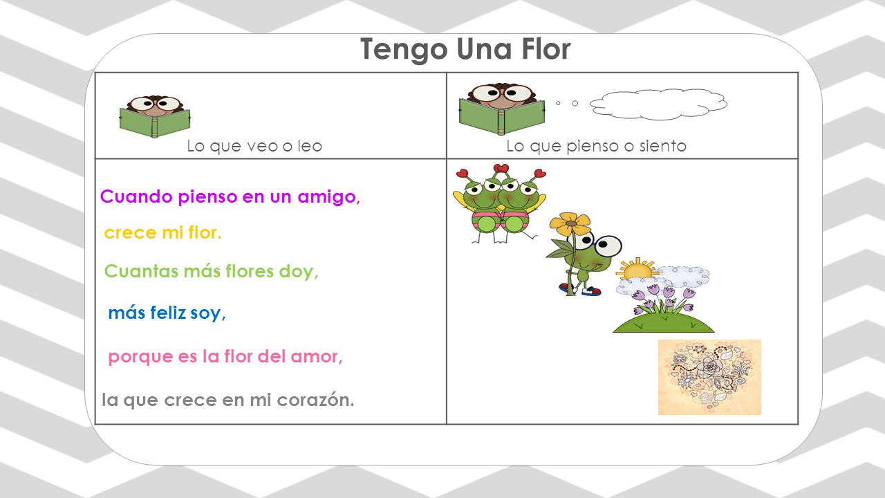 Tengo Una Flor Cuando pienso en un amigo, crece mi flor.