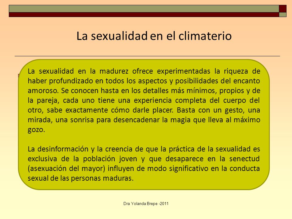 La sexualidad en el climaterio