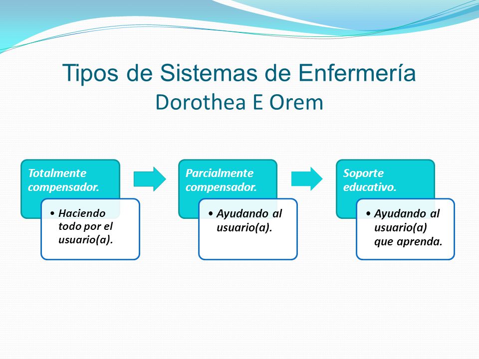 Tipos de Sistemas de Enfermería Dorothea E Orem