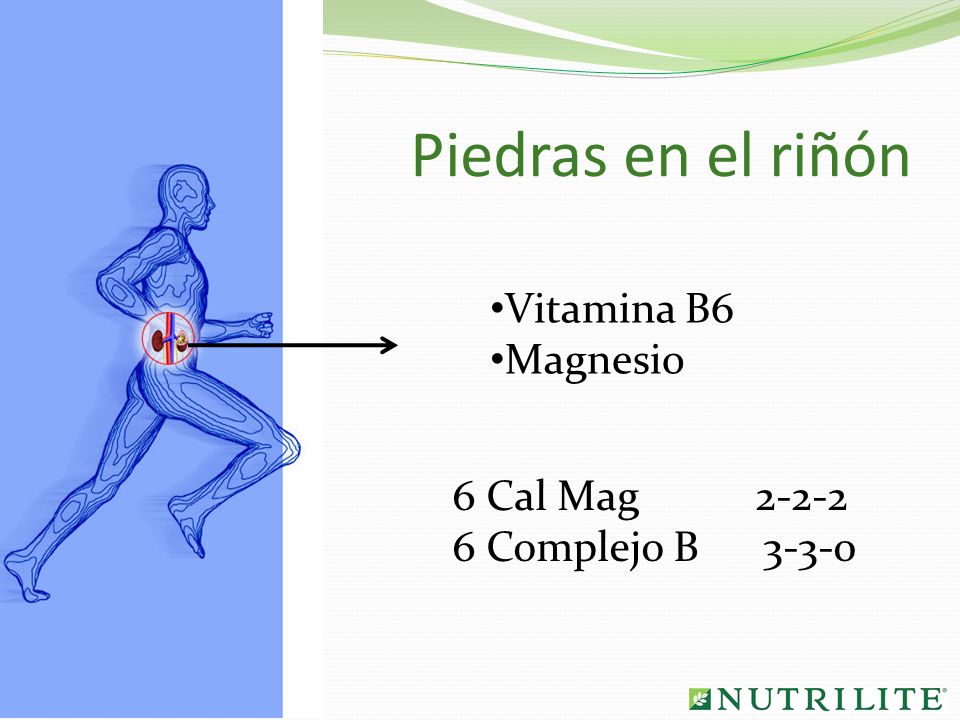 Piedras en el riñón Vitamina B6 Magnesio 6 Cal Mag 2-2-2