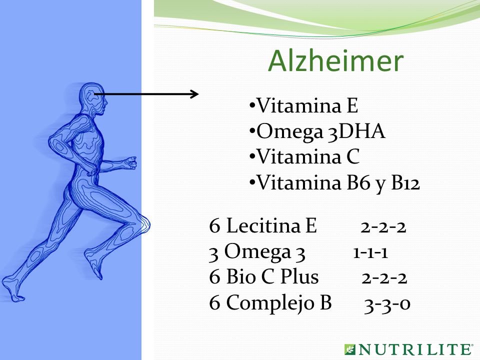 Alzheimer Vitamina E Omega 3DHA Vitamina C Vitamina B6 y B12