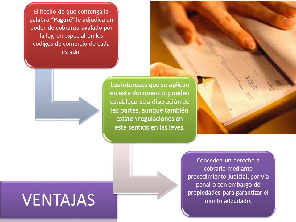 El hecho de que contenga la palabra Pagaré le adjudica un poder de cobranza avalado por la ley, en especial en los códigos de comercio de cada estado.