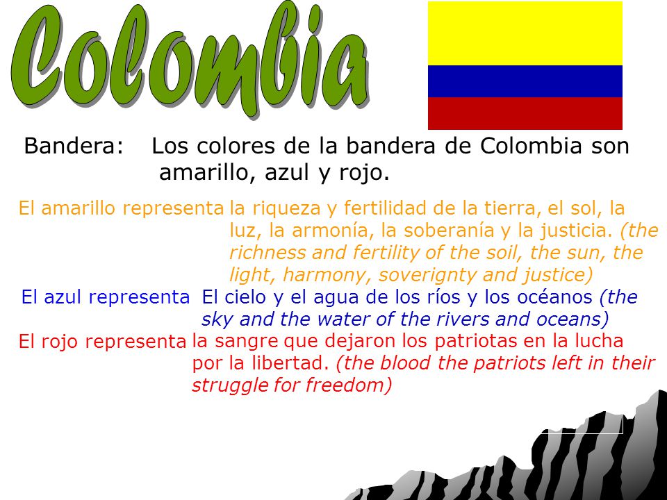 Colombia Bandera: Los colores de la bandera de Colombia son