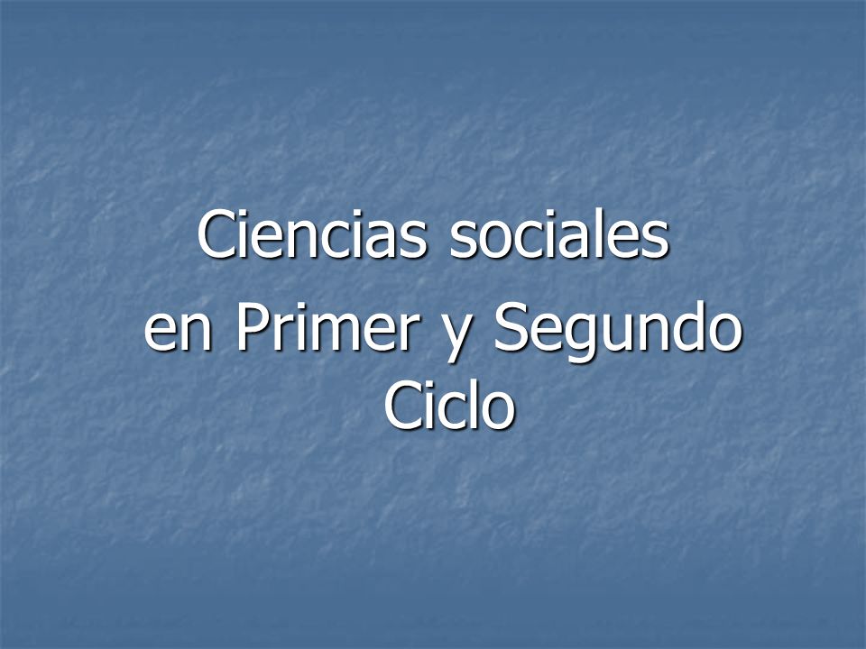 en Primer y Segundo Ciclo