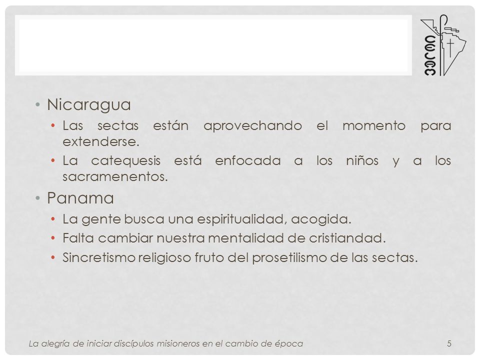 Nicaragua Las sectas están aprovechando el momento para extenderse. La catequesis está enfocada a los niños y a los sacramenentos.