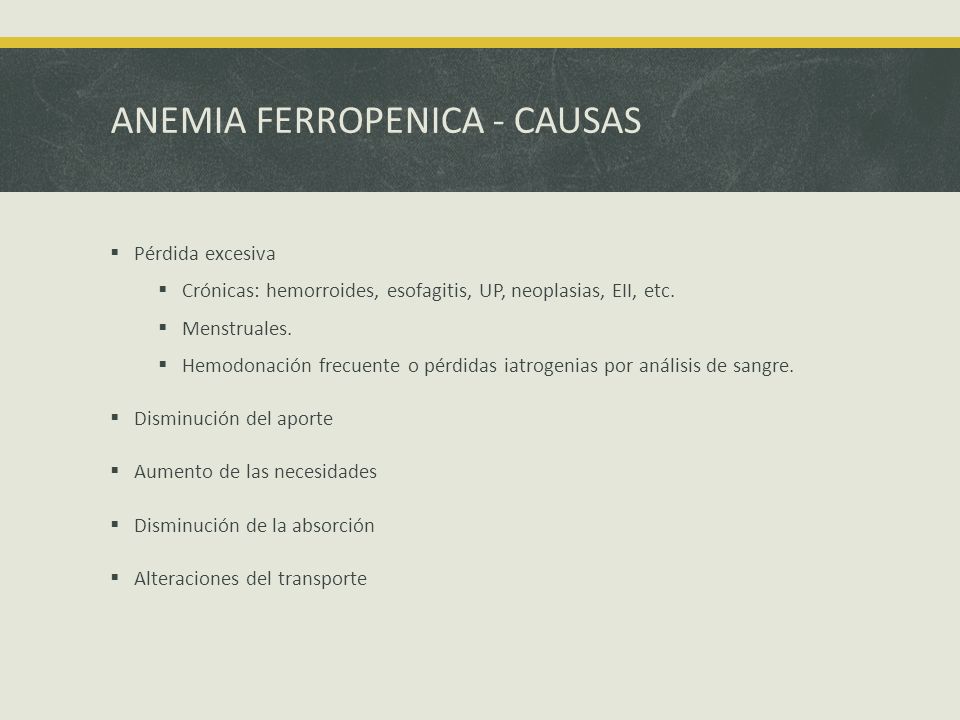 ANEMIA FERROPENICA - CAUSAS